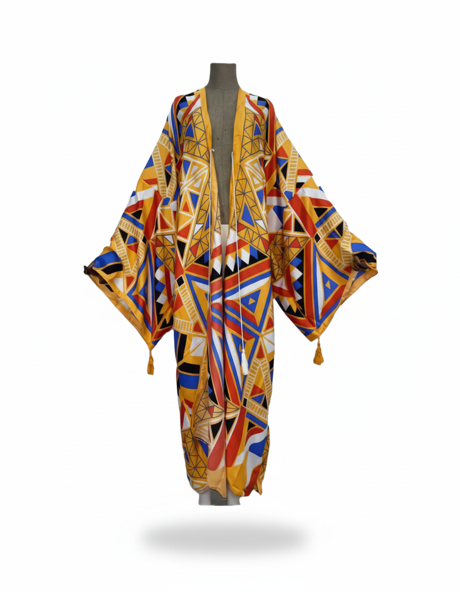 The Geometric Luxe Viscose Kimono Robe
