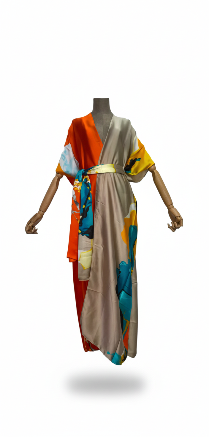 The Sunset Split Luxury Kimono Robe
