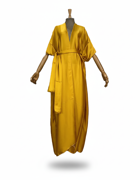 The Amber Glow Luxury Kimono Robe
